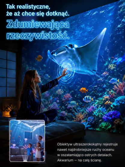🌊Tęczowa fantazyjna obrotowa lampa projekcyjna| Domowe Oceanarium i Gwiazdy | Ultra-cichy do Snów| Redukcja Stresu i Bezsenności | 7 Kolorów Magii✨