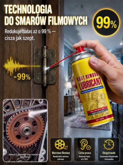 ⚡Roztrysk 2 w 1 do smarowania antyrdzy | Znika w 3 Sekundy | Nano Formuła & Smar| 540 Dni Ochrony | Zmniejsza Tarcie o 99%| Rozpuszcza Rdzę w 3s | Bez Piszczenia i Zacięć🚗