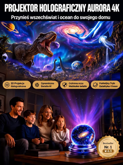 🌊Unosząca się Lampa Projekcyjna Gwiezdnego Nieba 4K Aurora| Jednym kliknięciem zmień swój pokój w rozgwieżdżony kosmos🐋✨🔮🛋️