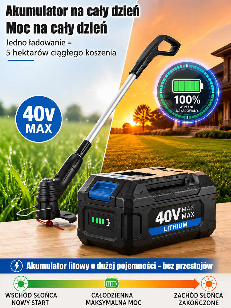 ✨Składana ładowarka do kosiarki ogrodowej z USB| Teleskopowa (21-105cm)✨