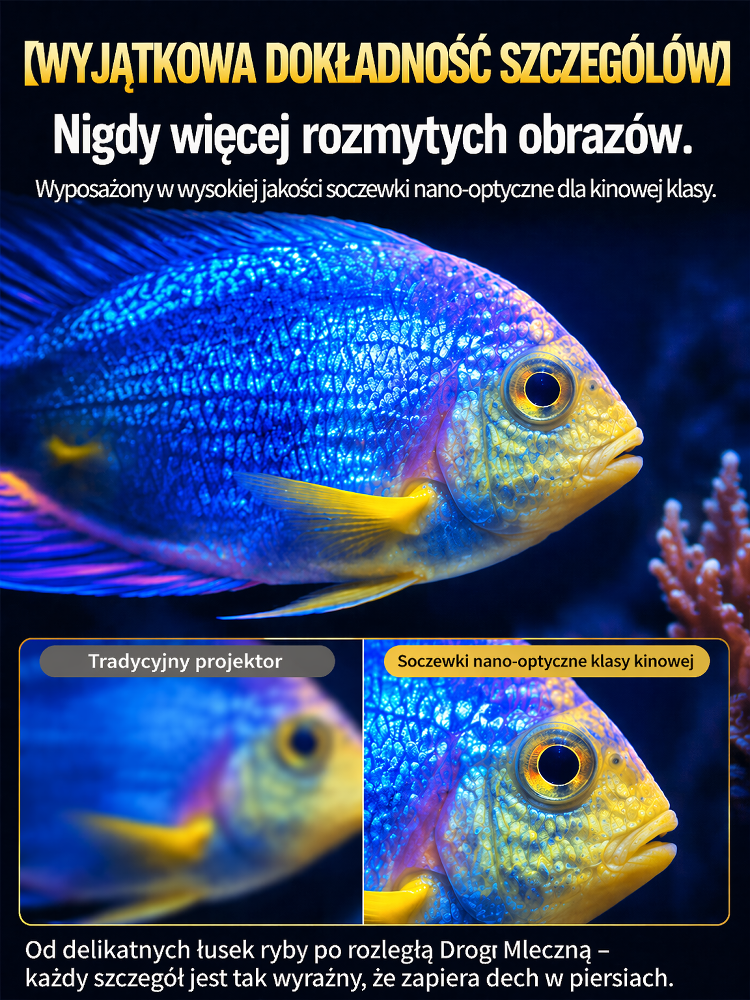 🌊Tęczowa fantazyjna obrotowa lampa projekcyjna| Domowe Oceanarium i Gwiazdy | Ultra-cichy do Snów| Redukcja Stresu i Bezsenności | 7 Kolorów Magii✨