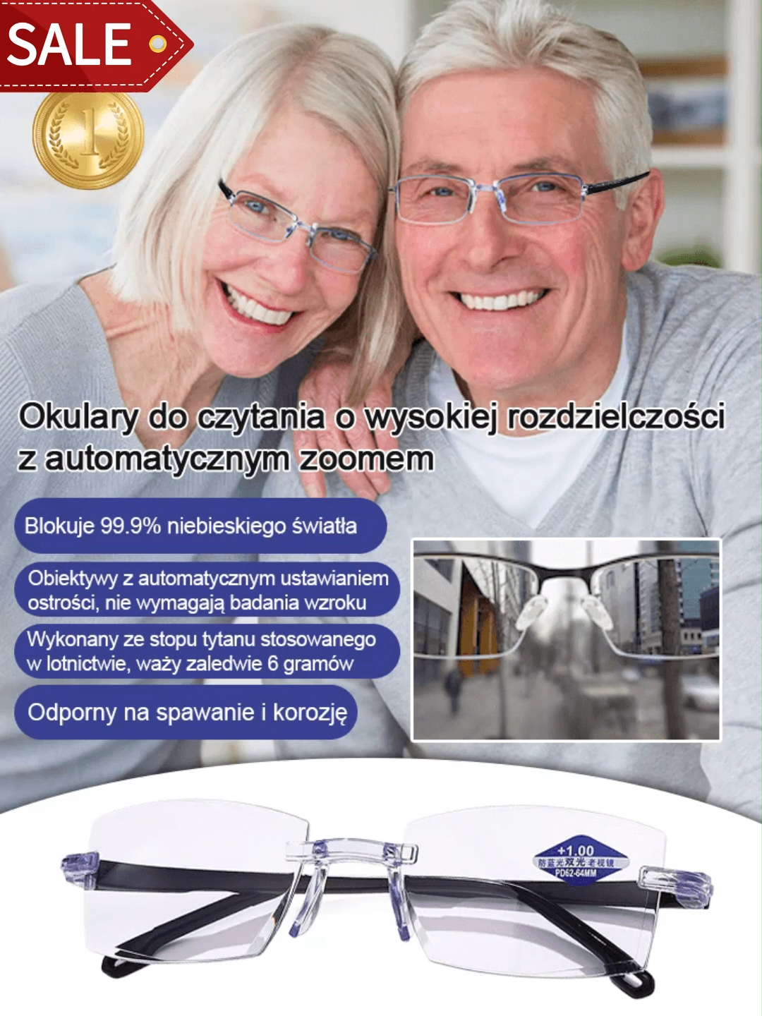 👓Okulary do czytania z automatycznym zoomem | Automatyczny Zoom & Skuteczna Ochrona Przed Światłem Niebieskim| Komputer, Telefon, Czytanie - Zmienna Ogniskowa  | Ochrona Oczu HD Bez Zmęczenia ✨