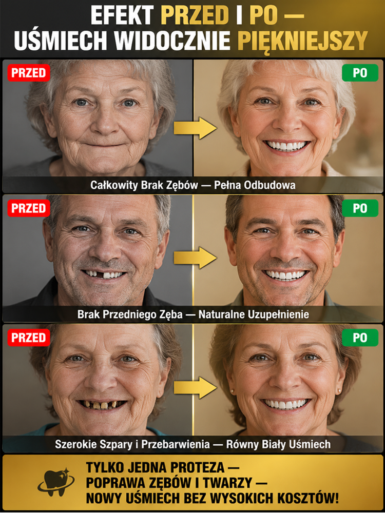 🔥 Nowy komplet protez z importu z USA| Bezbolesny zgryz · Płatność przy odbiorze | Swoboda jedzenia i idealny uśmiech bez kleju | Odzyskaj uśmiech w 3 minuty!  | Pełna adsorpcja!  | Nawet twarde pokarmy się nie ruszą