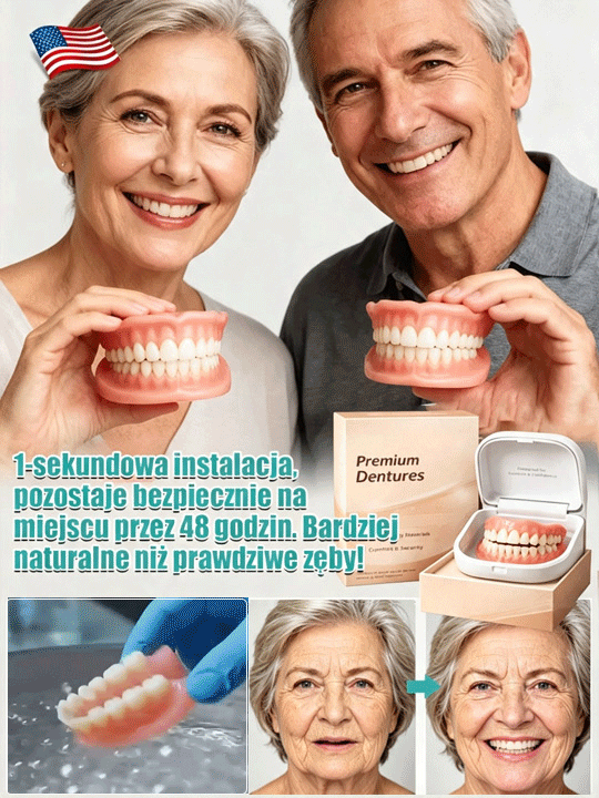 ✨Bez kleju, dentysty czy umawiania wizyt! | Idealnie dopasowana proteza w 1 minutę [W zestawie przenośne etui stomatologiczne] Odzyskaj uśmiech dzięki protezie