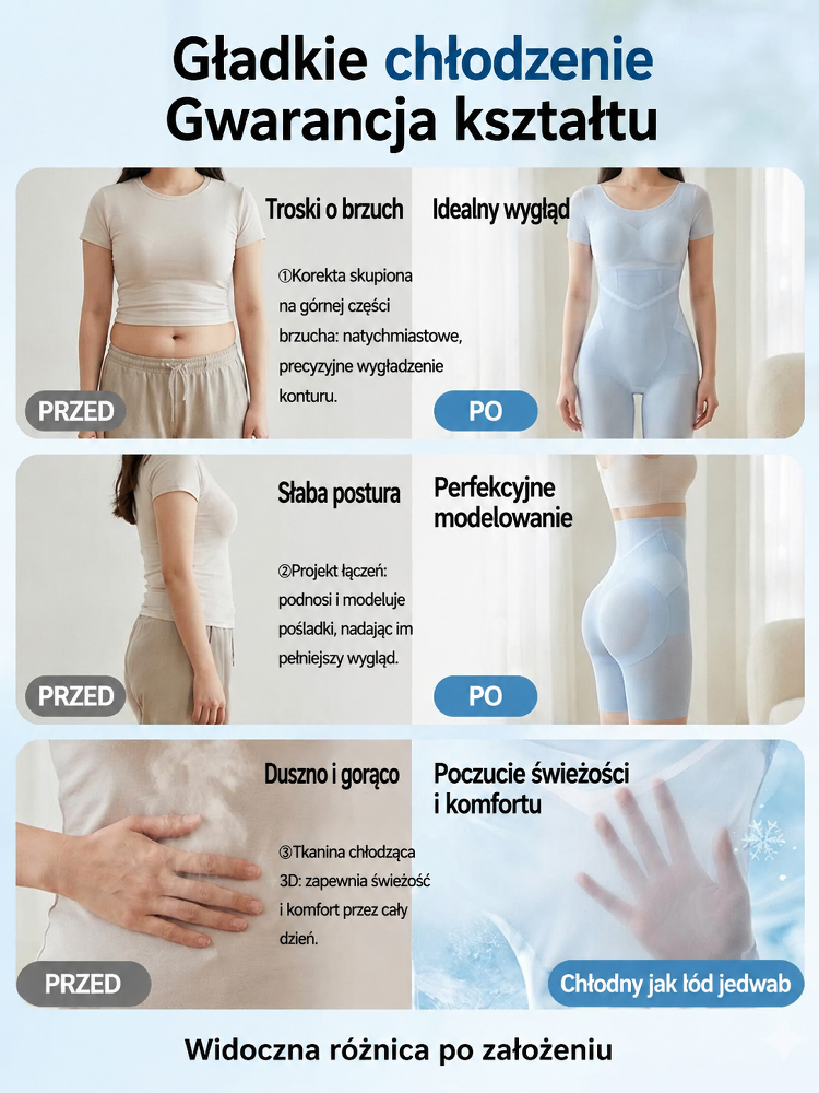✨ OFERTA LATA | Ultrabielizna modelująca z cienkiego jedwabiu- Chłodzenie 3D i Płaski Brzuch | Efekt Push-Up Pośladków i Zero Potu❄️ LODOWY JEDWAB💎Perfekcyjna Figura pod Sukienką