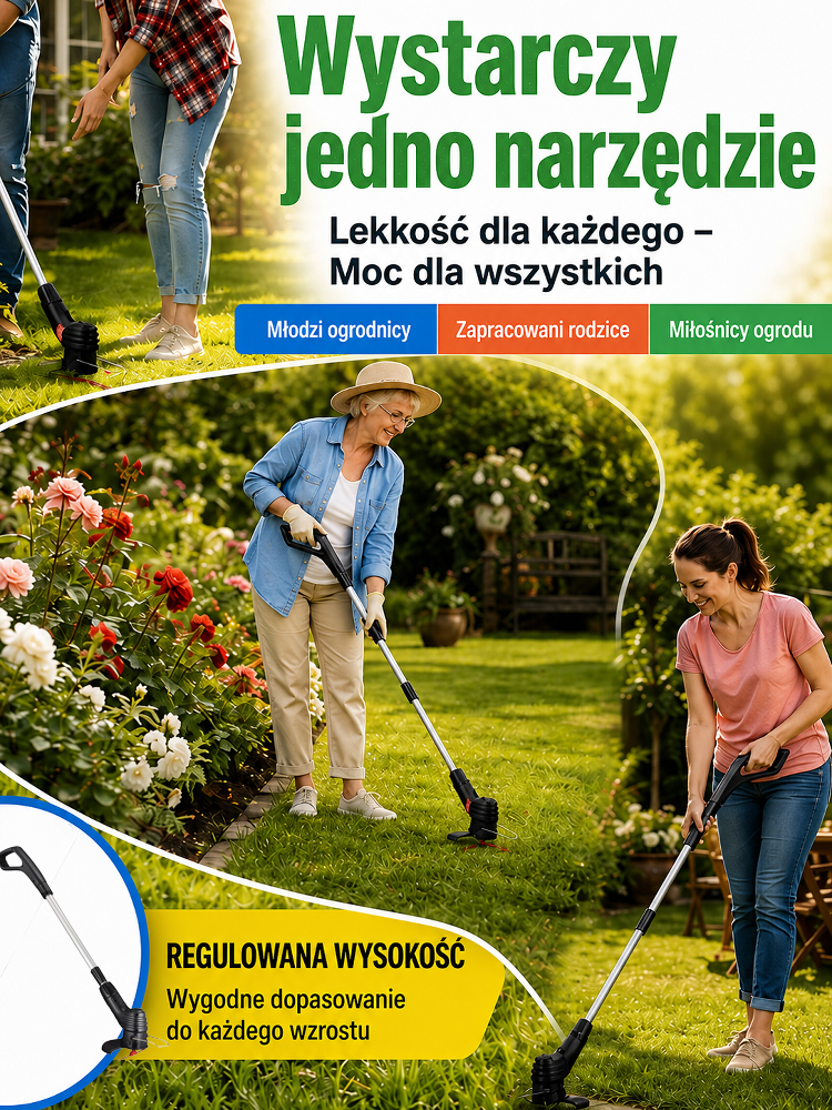 ✨Składana ładowarka do kosiarki ogrodowej z USB| Teleskopowa (21-105cm)✨