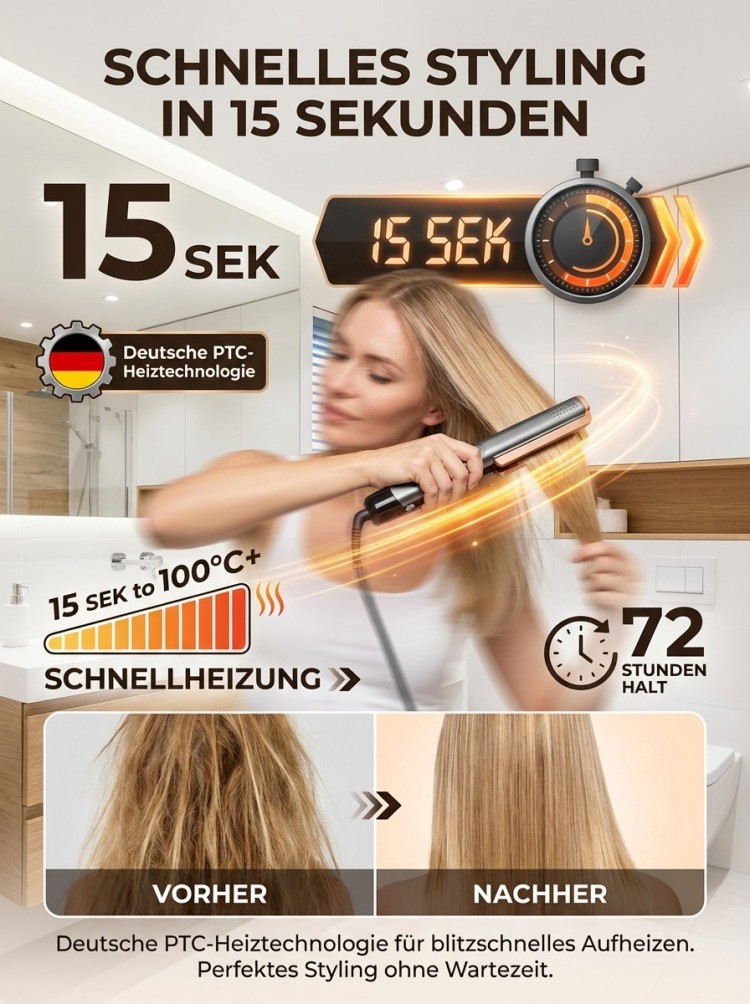 Haarpflege mit negativen Ionen reduziert Frizz und sorgt für glänzendes, geschmeidiges Haar.✅ 