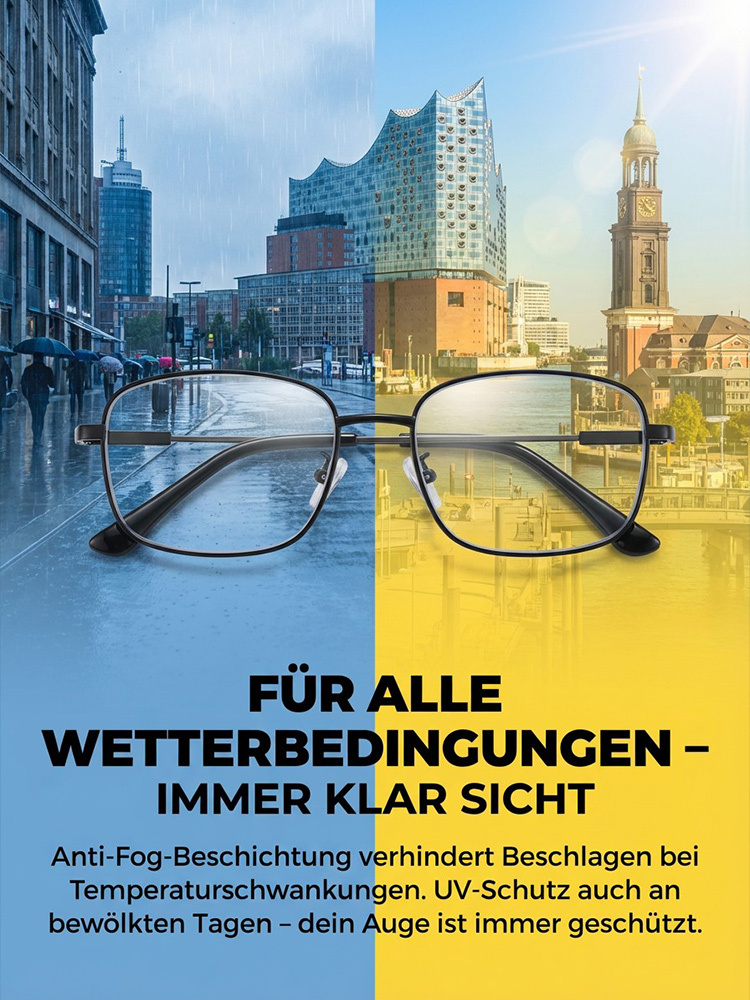 ✨Ultralichte Titan-Gleitsichtbrille mit intelligenter Zoom-Technologie + 100% Blaulichtschutz & UV-Filter