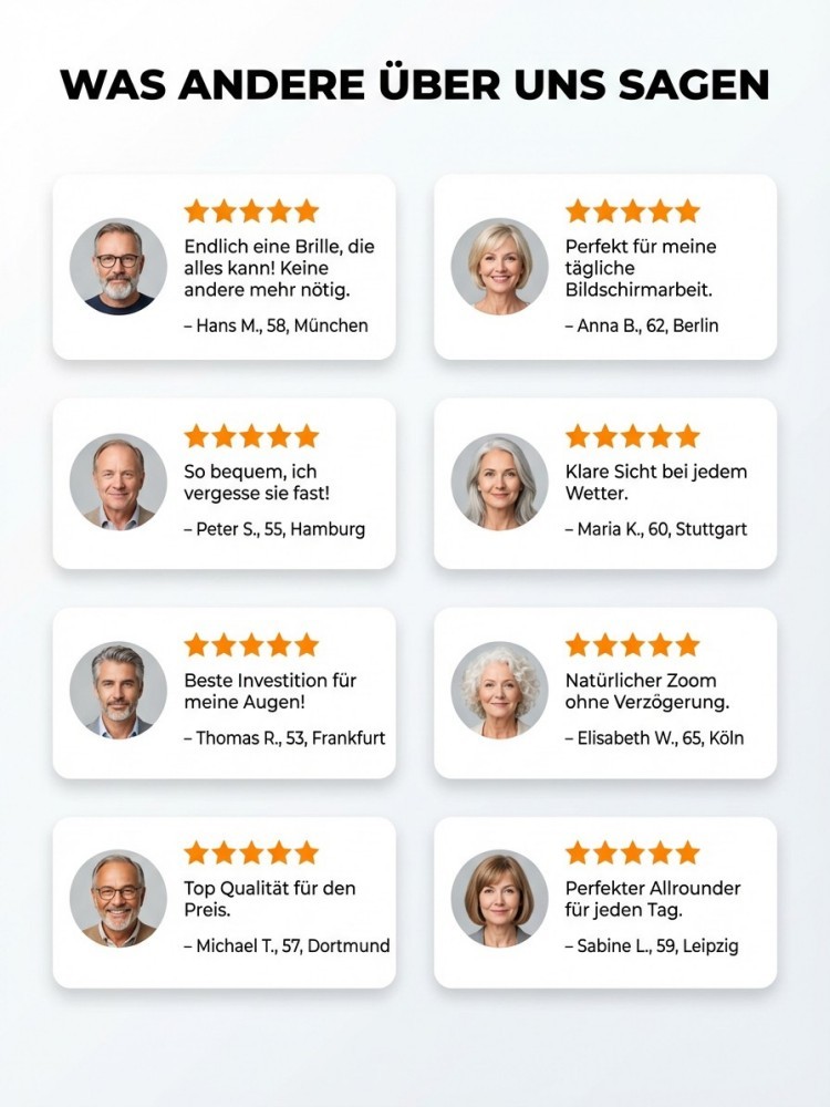 ✨Ultralichte Titan-Gleitsichtbrille mit intelligenter Zoom-Technologie + 100% Blaulichtschutz & UV-Filter