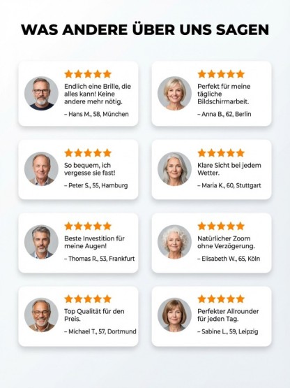 ✨Ultralichte Titan-Gleitsichtbrille mit intelligenter Zoom-Technologie + 100% Blaulichtschutz & UV-Filter