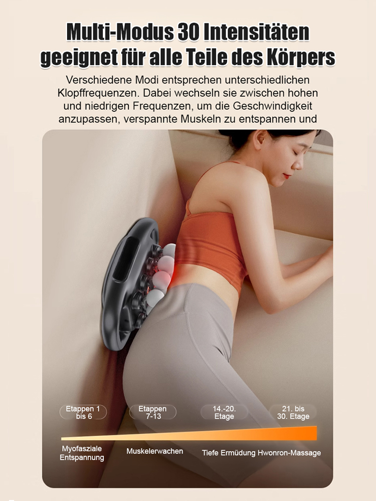 ✨16-Kopf-Massagepistole für Ganzkörpermassage, 9 Modi mit 20 Intensitätsstufen, lindert Schmerzen und Beschwerden