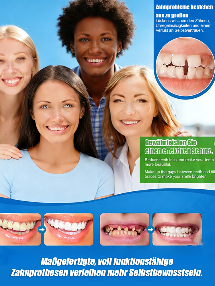Egal ob Sie vollständige Zähne, große Zahnlücken oder gar keine Zähne haben - unsere Prothese passt perfekt! 🔥