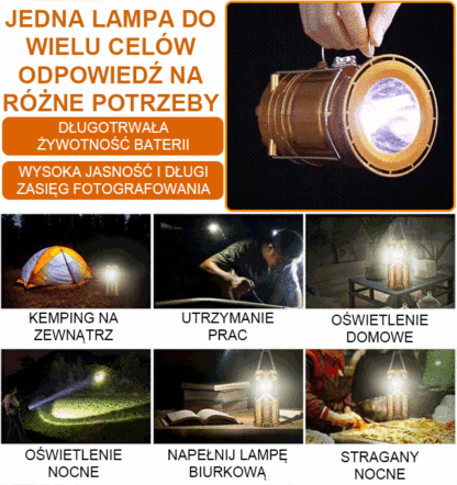 Wodoodporna wielofunkcyjna lampa solarna