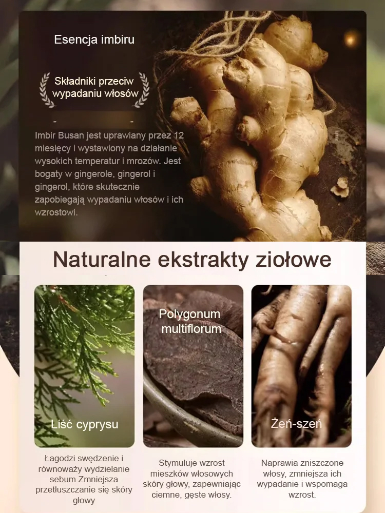 Gorąca sprzedaż Szampon przeciw wypadaniu włosów z ekstraktem z imbiru