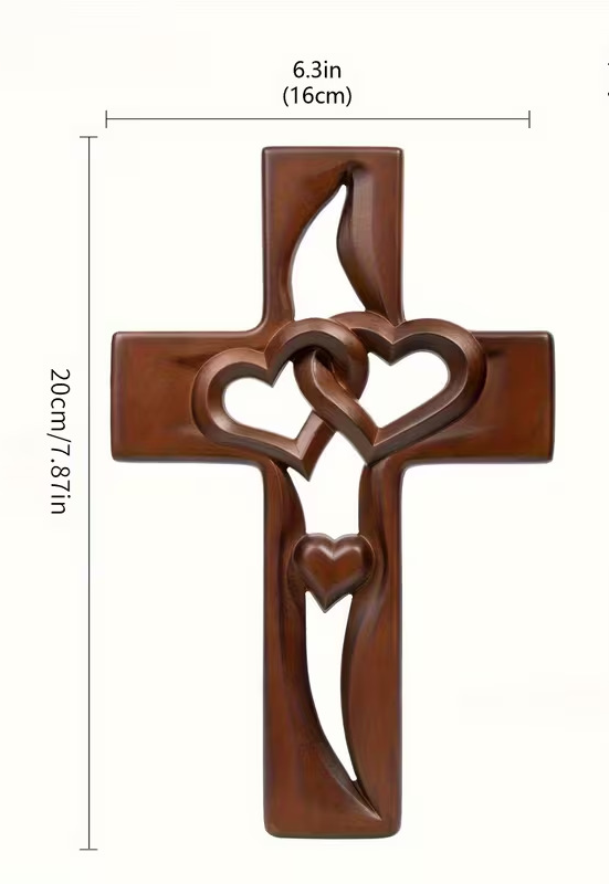 🔥Разпродажба в края на годината Спестете 60 % ОТ ✝️ Взаимно свързани сърца Дървен кръст – Романтичен подарък, ръчно изработен и гравируем 💝📦