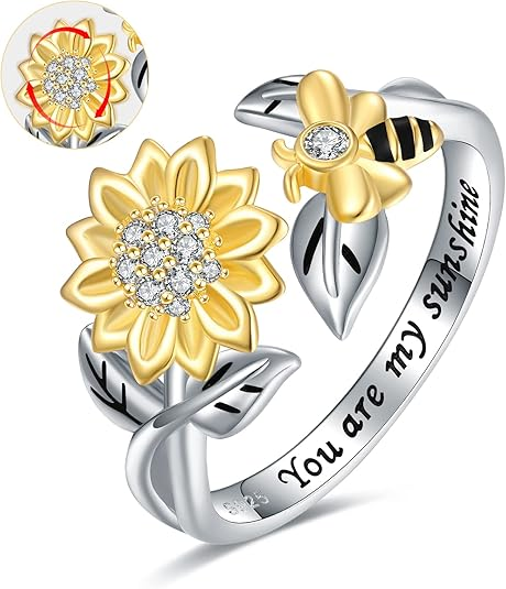 925 Sterling Silver Sunflower Ring 🌻