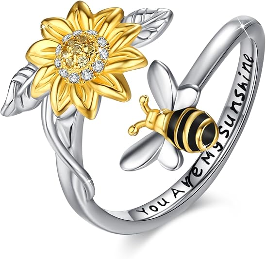 925 Sterling Silver Sunflower Ring 🌻