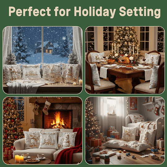 🎅 Karácsonyi kiárusítás – 49% KEDVEZMÉNY 🎄 Karácsonyi mintás díszpárnahuzat