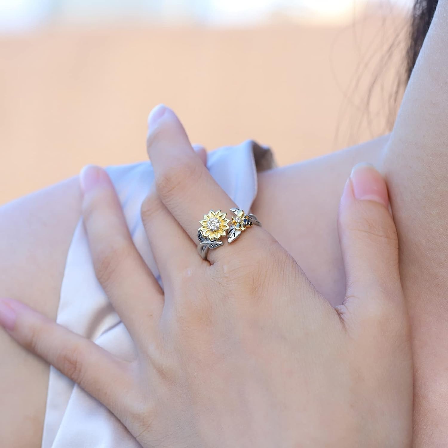 925 Sterling Silver Sunflower Ring 🌻