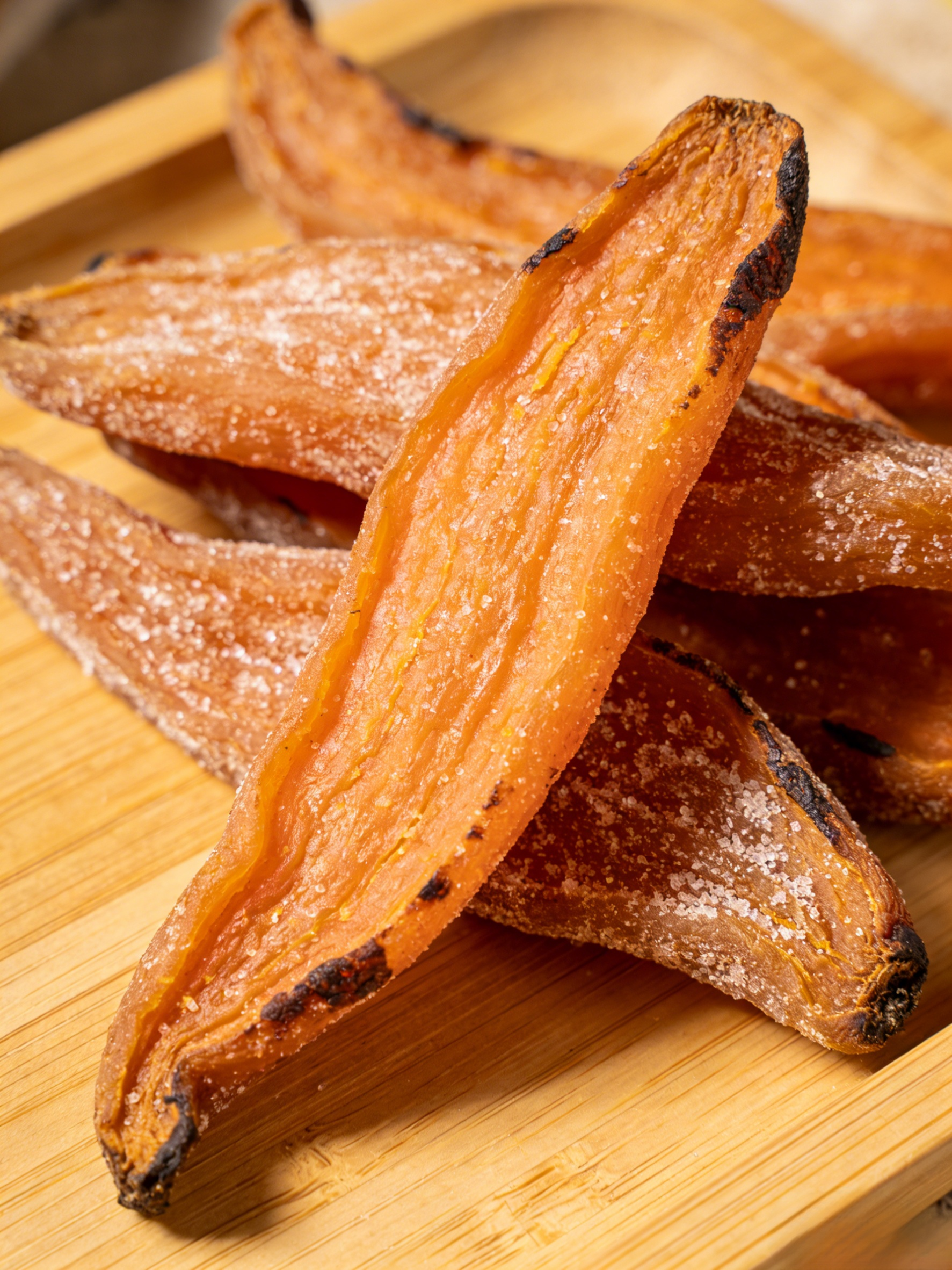 A székrekedés enyhítése érdekében: cukormentes, héjas édesburgonya szeletek fogyasztása.