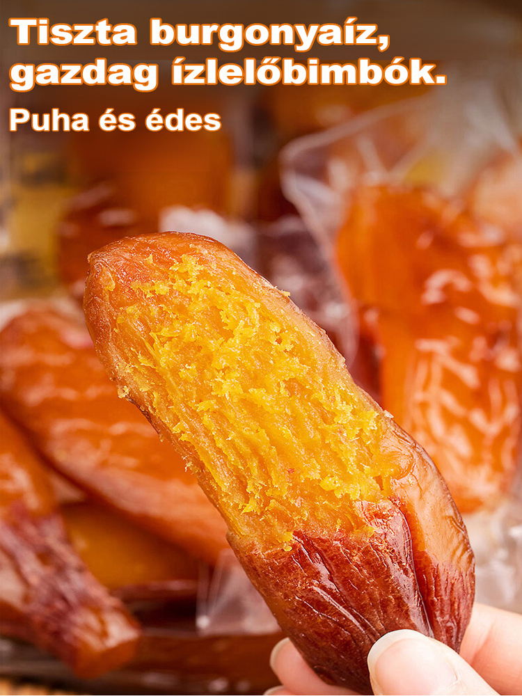 A székrekedés enyhítése érdekében: cukormentes, héjas édesburgonya szeletek fogyasztása.