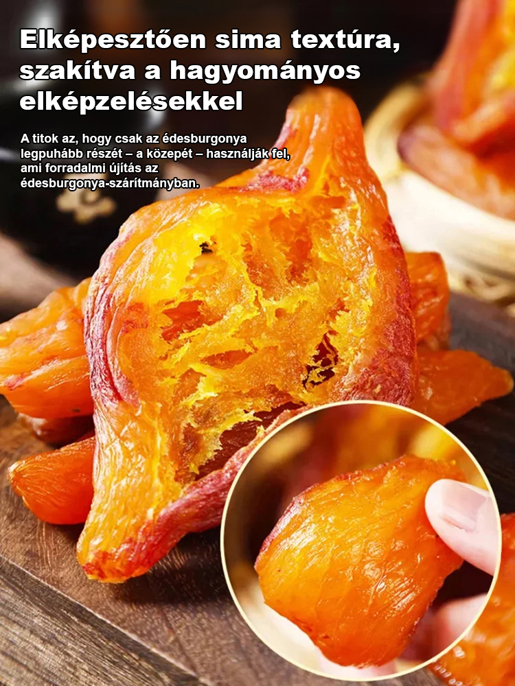 A székrekedés enyhítése érdekében: cukormentes, héjas édesburgonya szeletek fogyasztása.