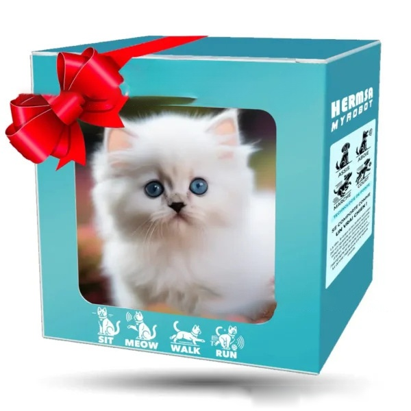 Kölyökmacska szimuláció rövid plüss baba