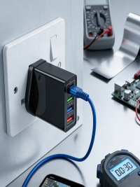 【Növelje a telefon akkumulátorának élettartamát】 Négyportos utazótöltő