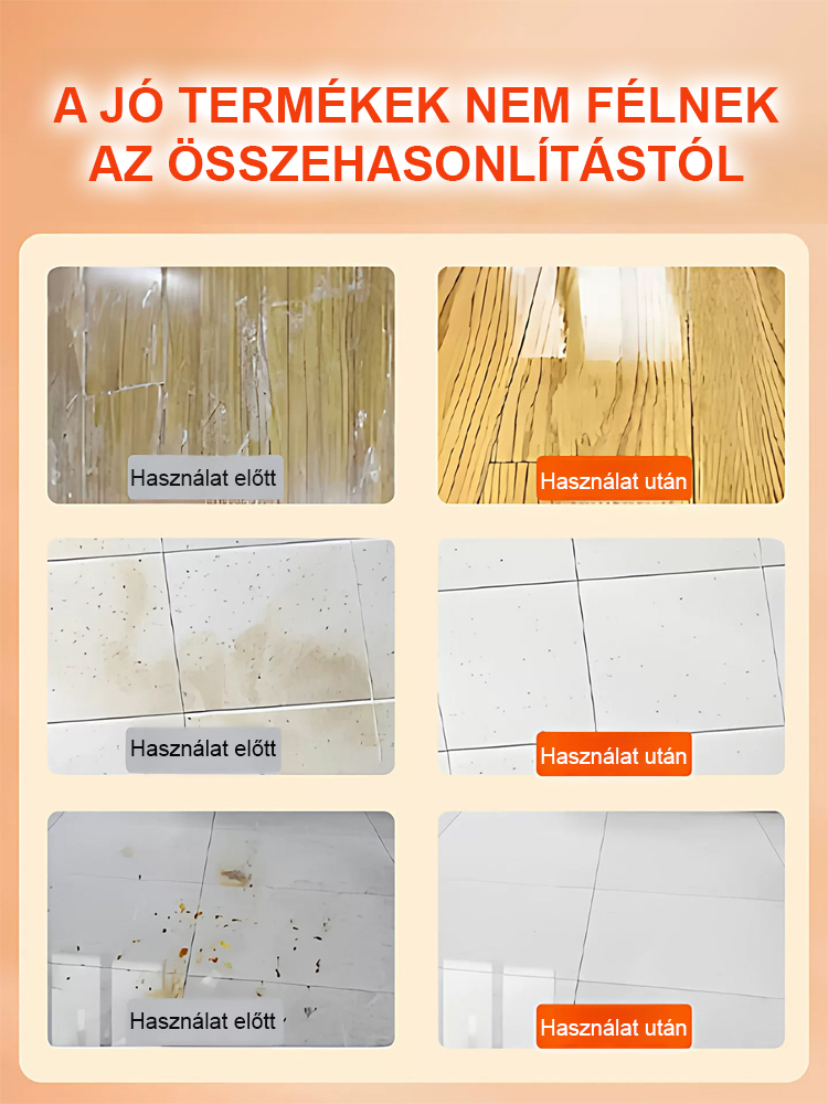 【Fényes, mint az új, nyom nélkül】Gyorsan száradó, antibakteriális padlótisztító.