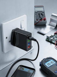 【Növelje a telefon akkumulátorának élettartamát】 Négyportos utazótöltő