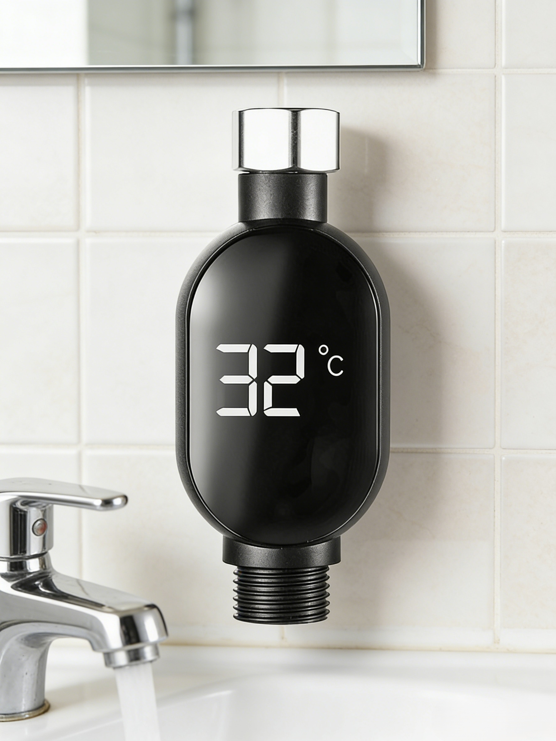 Intelligens vízálló zuhanyfej hőmérséklet-kijelzővel