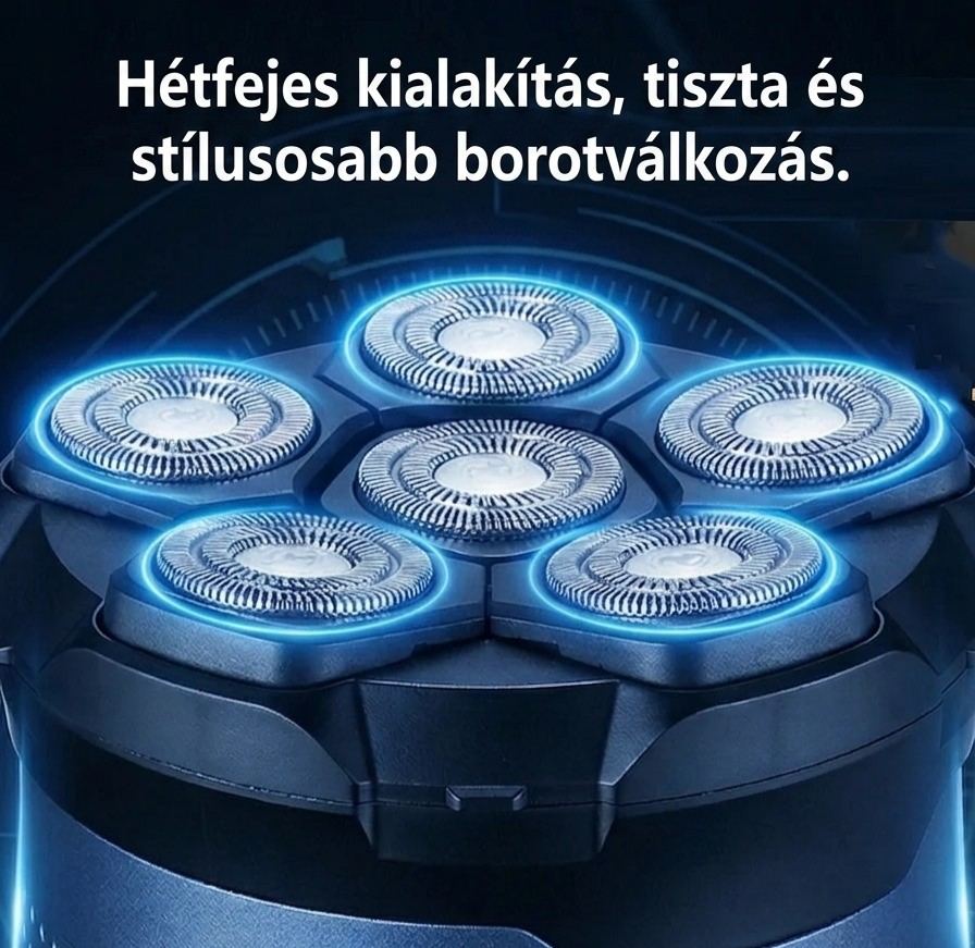 【Teljesen mosható】Elektromos borotva és fejborotva egyben