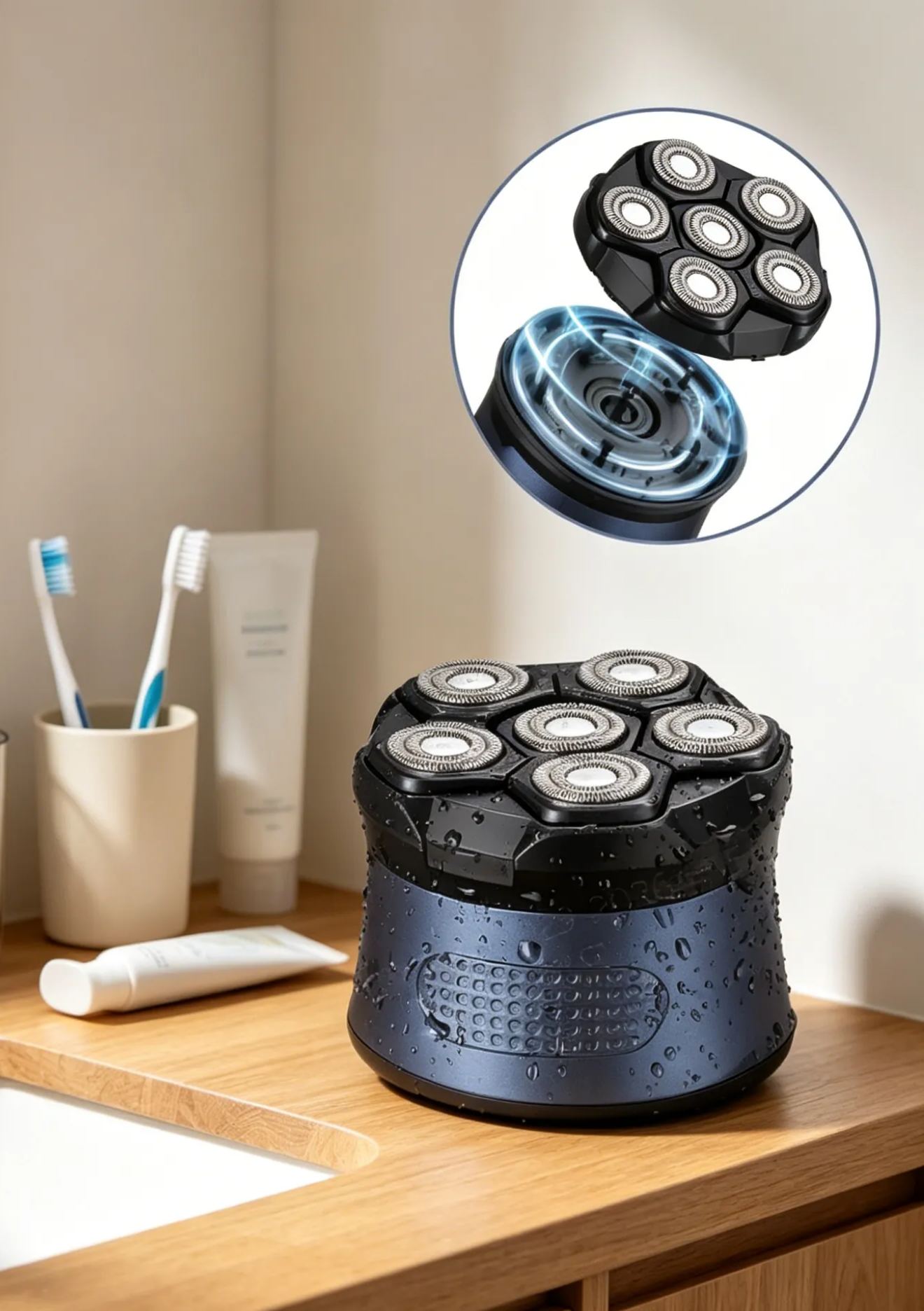 【Teljesen mosható】Elektromos borotva és fejborotva egyben