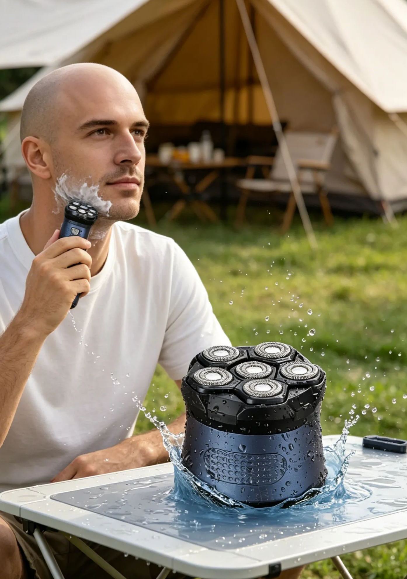 【Teljesen mosható】Elektromos borotva és fejborotva egyben