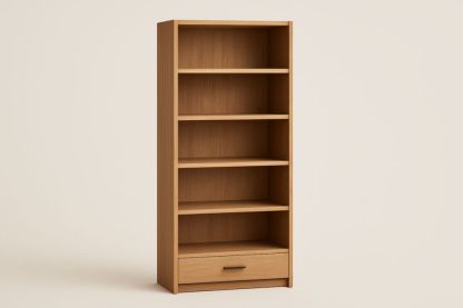 Libreria in Legno Marrone con Cassetto e 5 Ripiani 180x80x30 cm