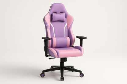 Sedia da gaming in pelle PU viola/rosa