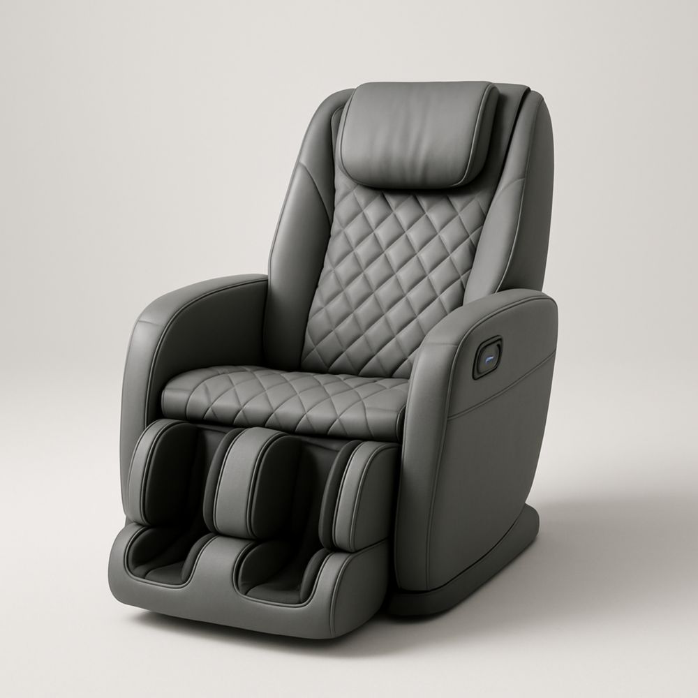Poltrona Massaggiante in Pelle Sintetica Grigia