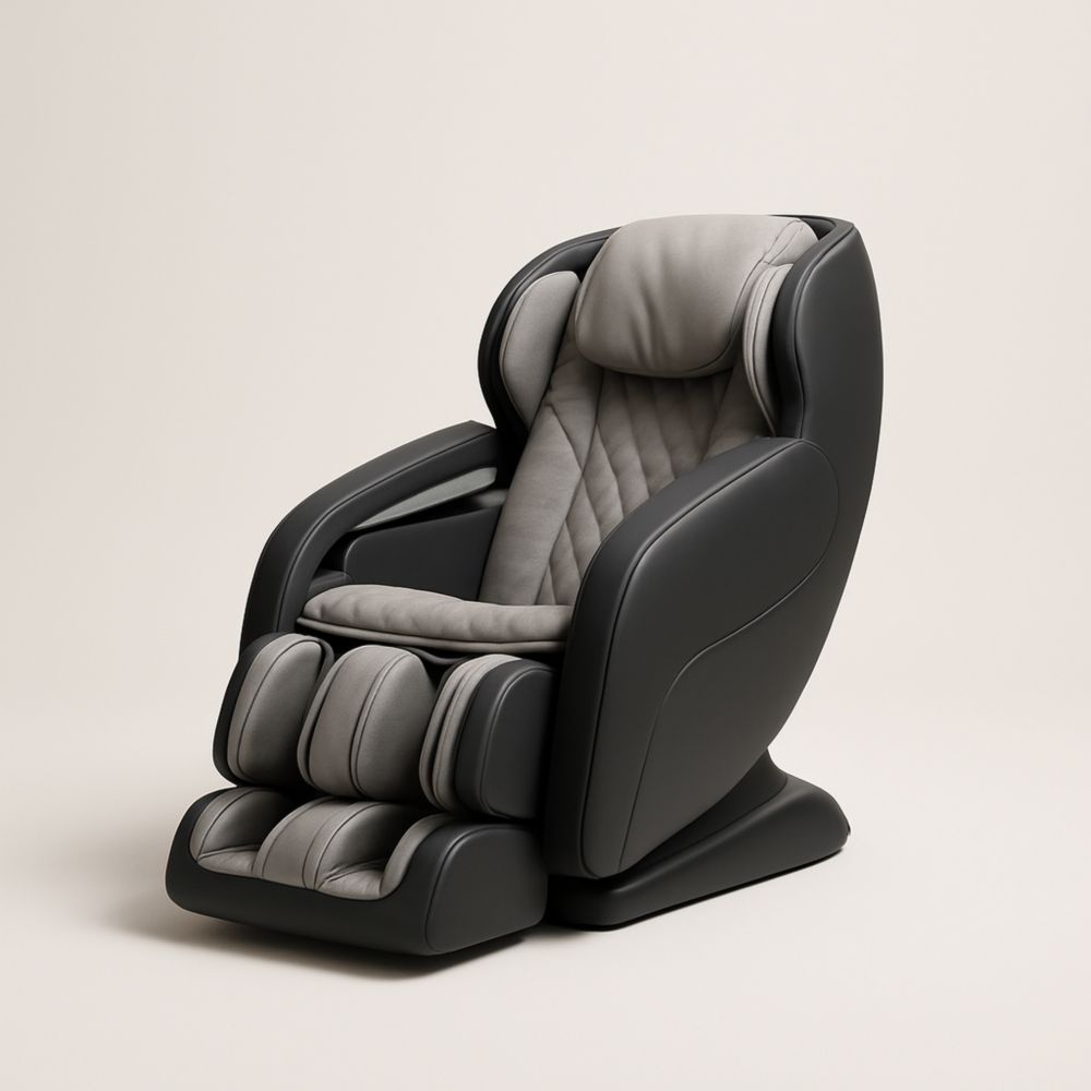 Poltrona Massaggiante Grigio Nera in Ecopelle