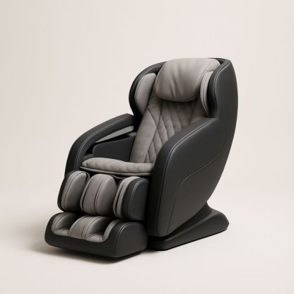 Poltrona Massaggiante Grigio Nera in Ecopelle