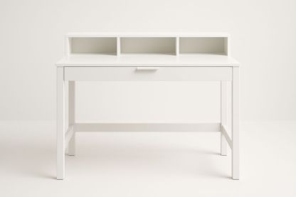 Scrivania bianca in MDF con scaffale integrato