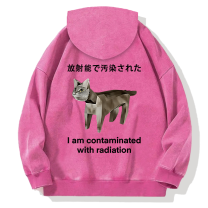 Tokyocanvas Cat Contaminated By Radiation Back Washed Hoodie
