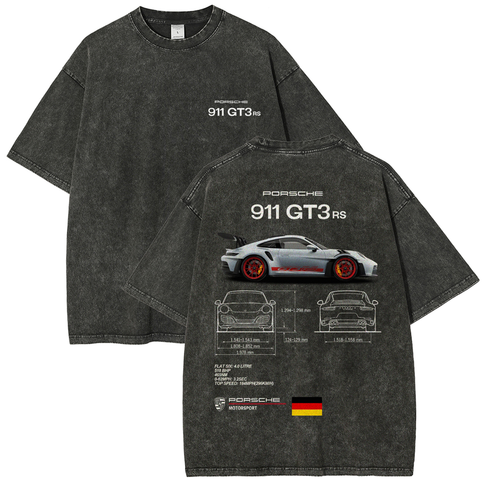 911 GT3 RS Racing Unisex Fit Washed T-Shirt