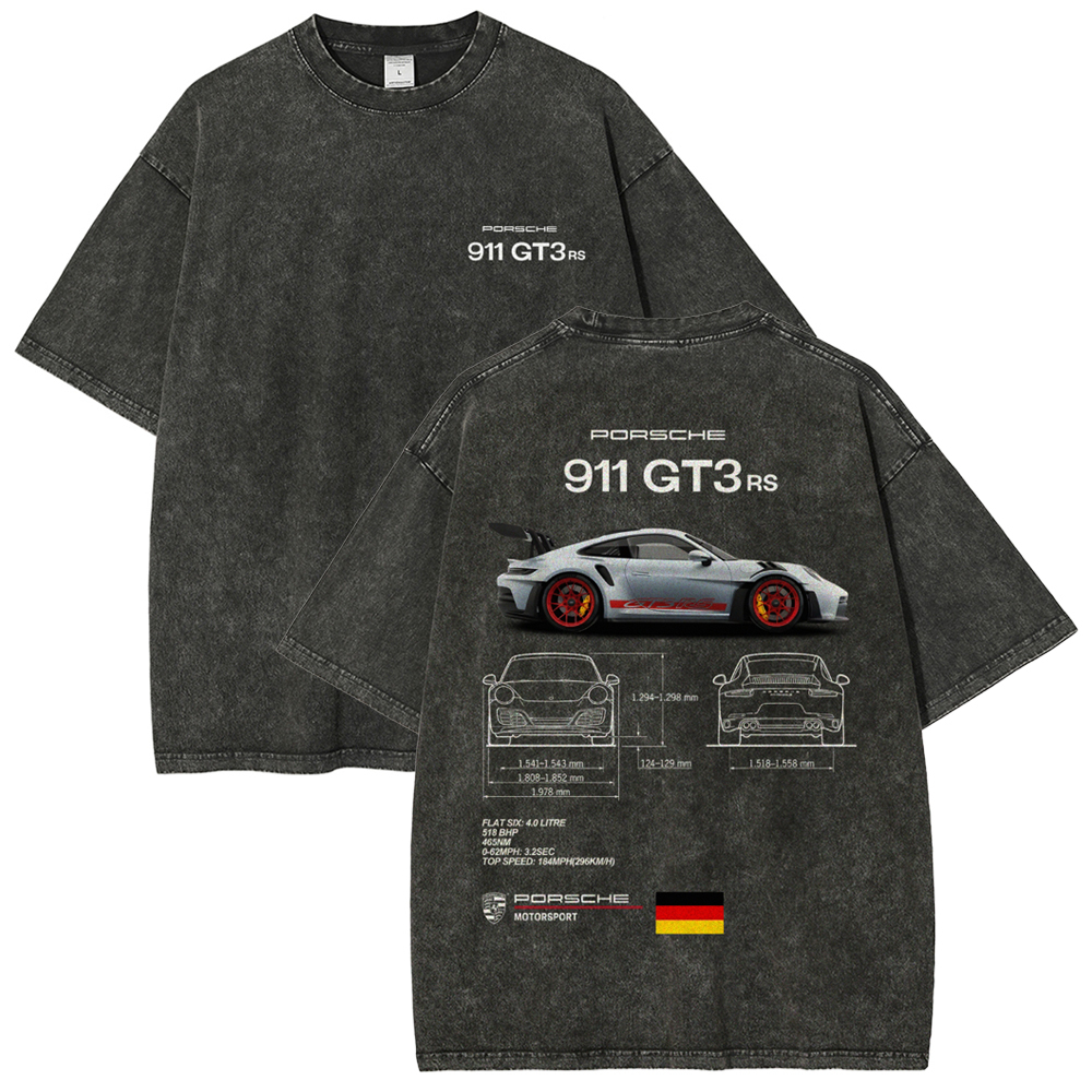 911 GT3 RS Racing Unisex Fit Washed T-Shirt