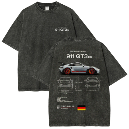 911 GT3 RS Racing Unisex Fit Washed T-Shirt