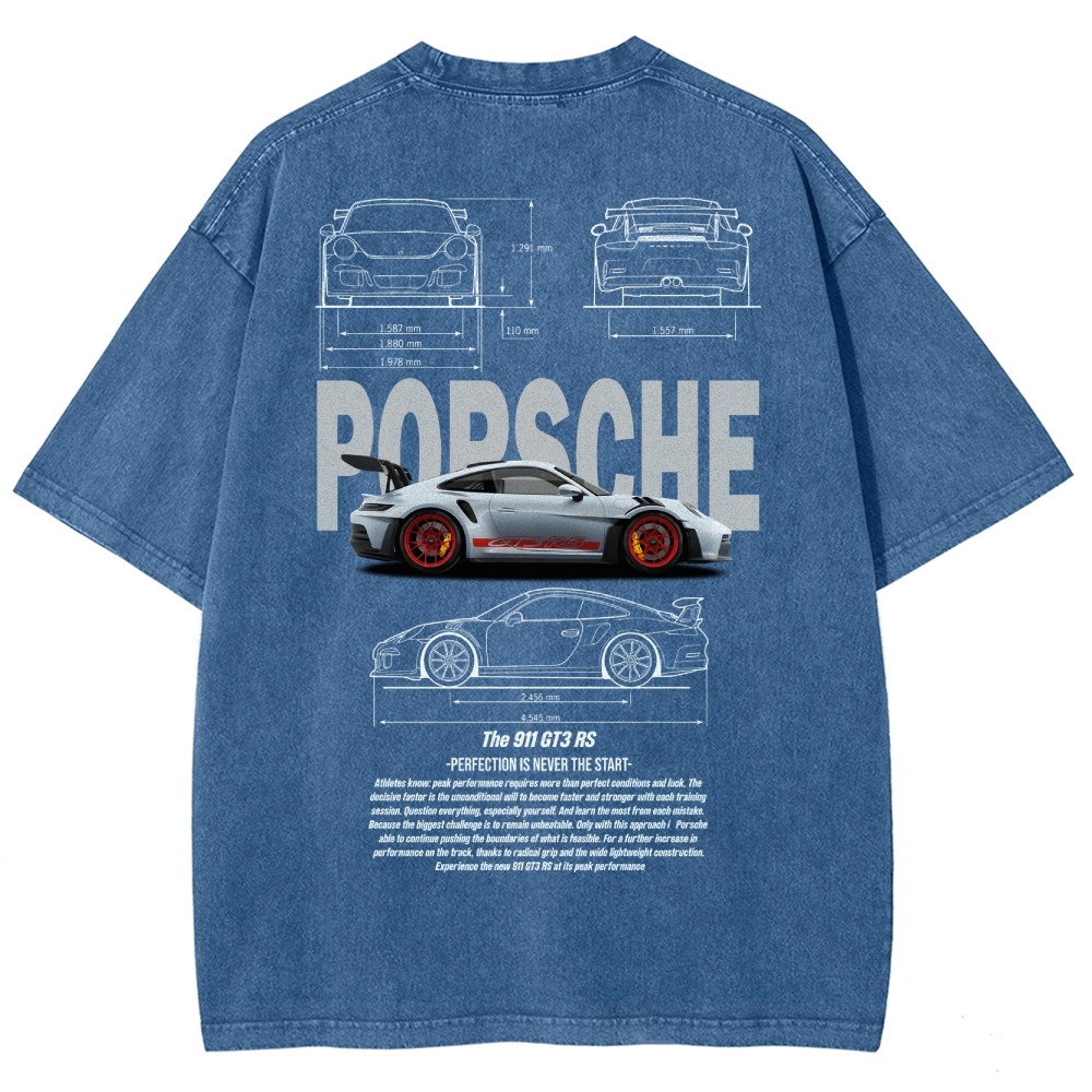 911 GT3 RS Racing Unisex Fit Washed T-Shirt