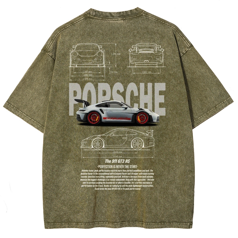 911 GT3 RS Racing Unisex Fit Washed T-Shirt