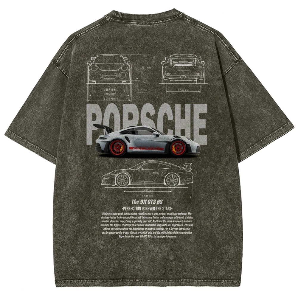911 GT3 RS Racing Unisex Fit Washed T-Shirt