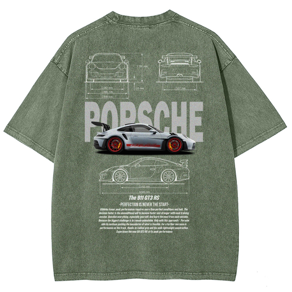 911 GT3 RS Racing Unisex Fit Washed T-Shirt