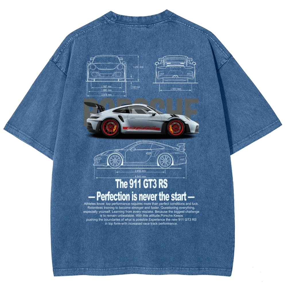 911 GT3 RS Racing Unisex Fit Washed T-Shirt