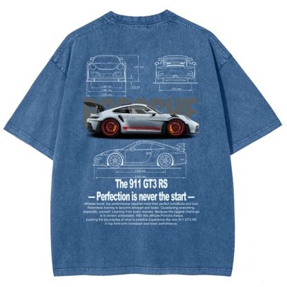 911 GT3 RS Racing Unisex Fit Washed T-Shirt